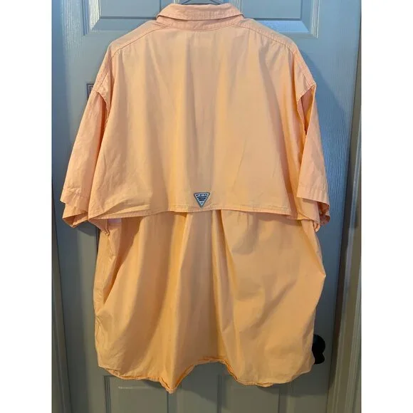 Columbia PFG Fishing Shirt Men’s XXL Peach Short Sleeve Hiking Vacation, Utility - Picture 2 of 10